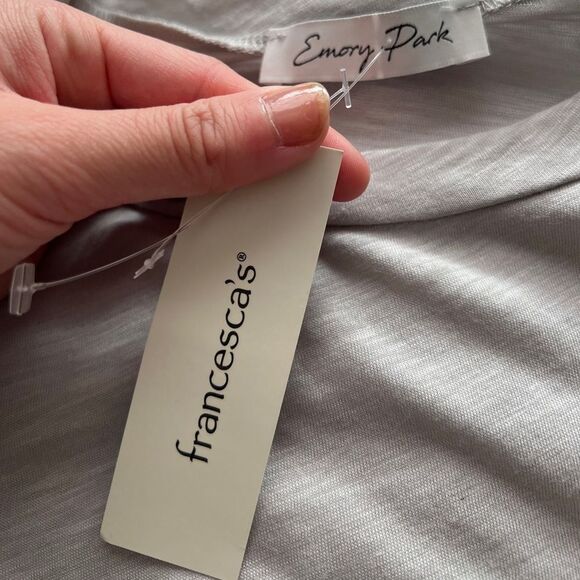 Francesca’s Owenn Washed Peplum Tee Grey Size XXS - Picture 7 of 10